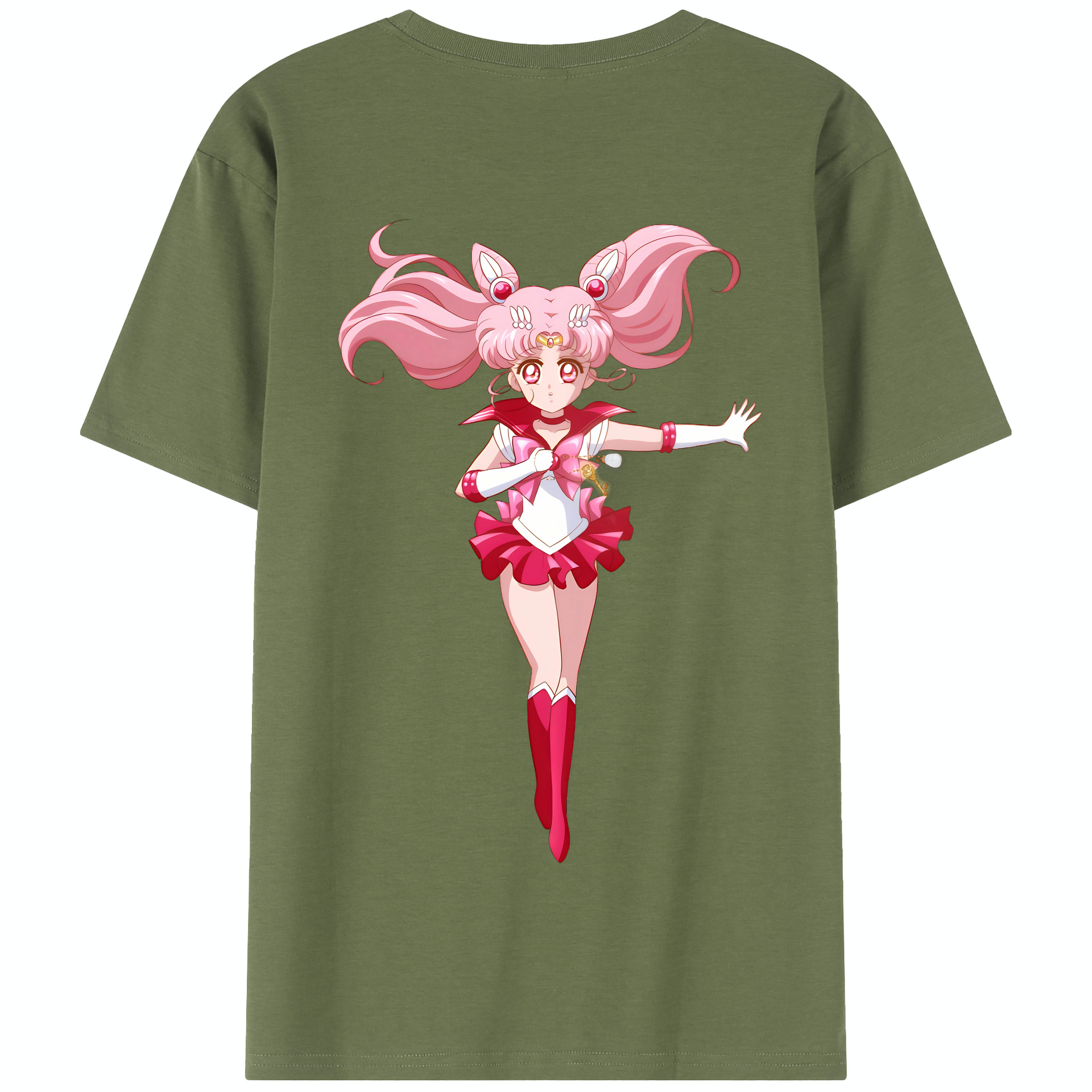 （画像用） 美少女戦士セーラームーン ちびうさ Sailor Moon Chibiusa Tsukino Usagi Small Lady Serenity 綿100％半袖Tシャツ（背面プリント）